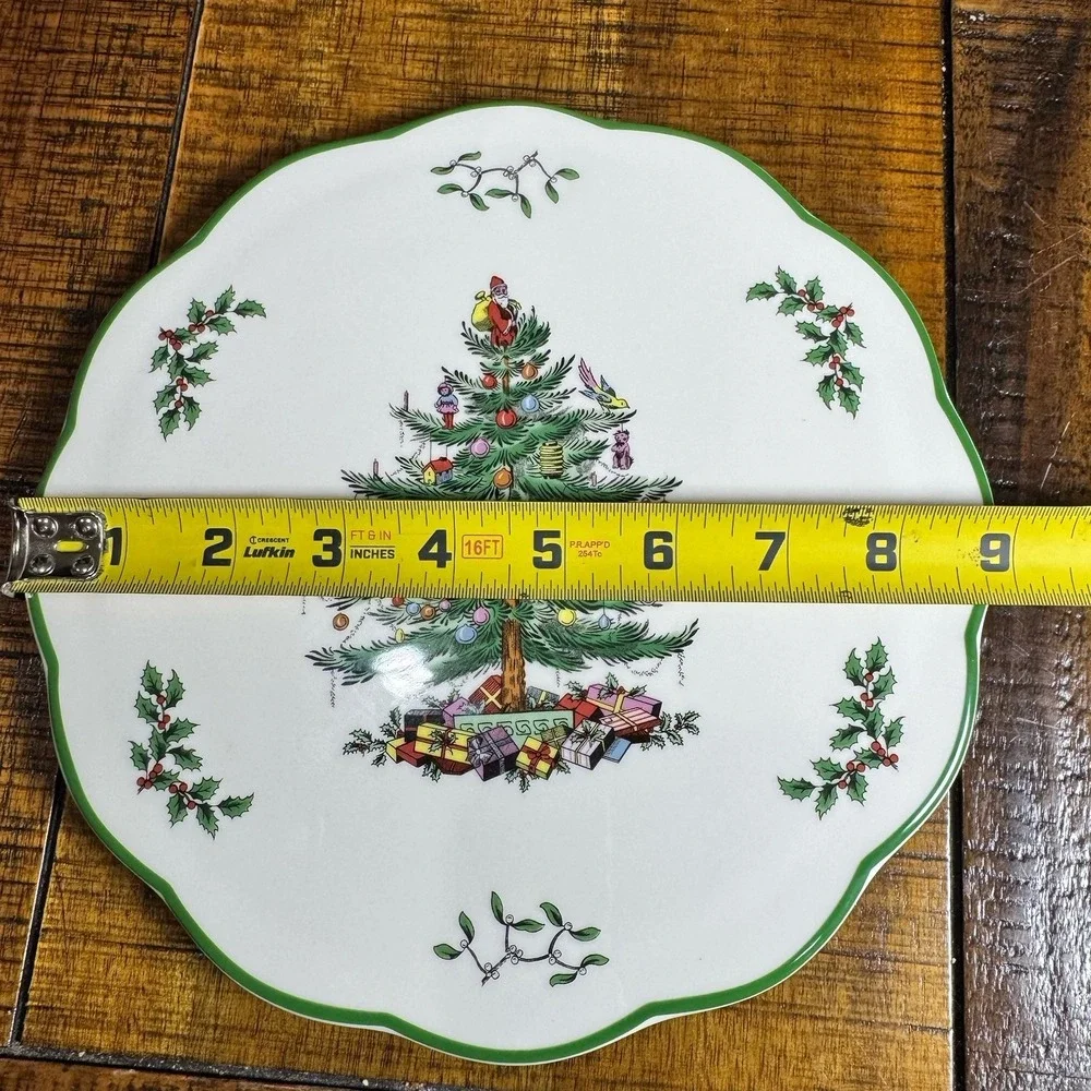 Spode Christmas Tree Trivet Hors d'Oeurve Tray‎ Appetizer Cheese Plate England